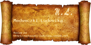 Medveczki Ludovika névjegykártya